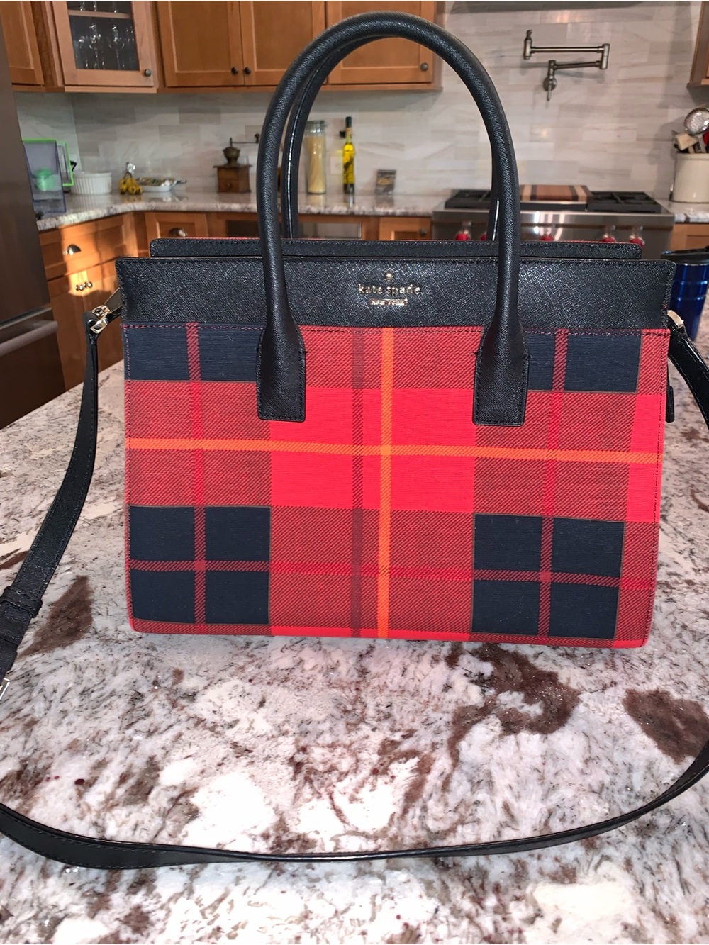 ❤️ KATE SPADE PLAID 2 WAY BAG HANDBAG CROSSBODY NEW WITHOUT TAGS!